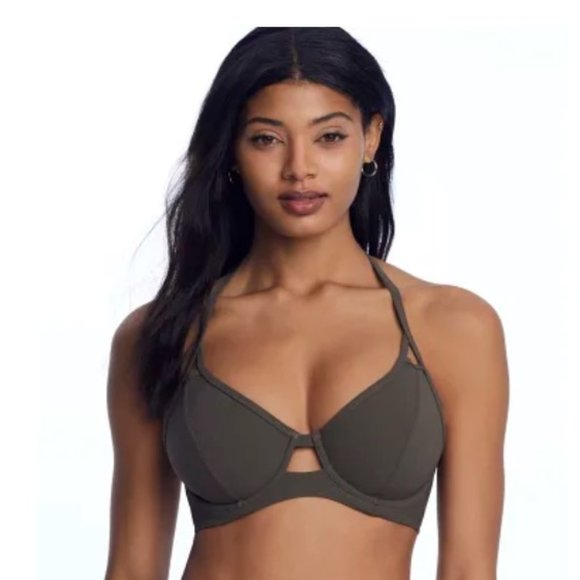 Miss Mandalay Olive Swim Top - Picture 1 of 5
